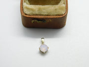 Sterling Silver and Diamond Paste Drop Charm Pendant Vintage c1970