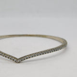 PANDORA Sterling Silver & Paste Set Wishbone Bangle Bracelet Vintage