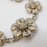 Sterling Silver Graduating Floral Pattern Dress Bracelet Vintage c1970