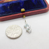 Sterling Silver Blue Topaz Swirl Charm Pendant Vintage c1970