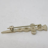 Scottish Sterling Silver Knot Pattern Small Kilt Brooch Vintage c1970