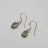 Pair of Sterling Silver Cabochon Moonstone Hook Drop Earrings Modern c1990