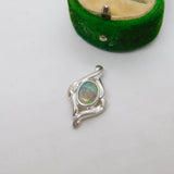 Sterling Silver Opal Drop Charm Pendant Vintage c1970