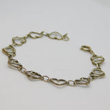 Sterling Silver "I LOVE YOU" Open Heart Link Bracelet Vintage 1973 Birmingham