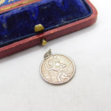 Sterling Silver St Christopher Charm Pendant Vintage c1970