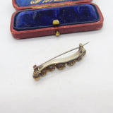 Victorian Rolled Gold Diamond Paste Wave Form Brooch Antique c1860