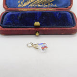Sterling Silver Iridescent Glass Charm Pendant Vintage c1970