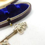 Sterling Silver Commemorative 21st Birthday Key Charm Pendant Vintage c1970