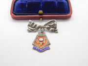 Sterling Silver & Enamel HMS Raleigh Training Base Sweetheart Brooch Antique