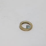 Sterling Silver Blue Topaz Open Circle Charm Pendant Vintage c1970