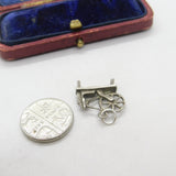 Sterling Silver Spinning Wheel Charm Pendant Vintage c1970