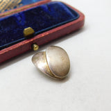 Sterling Silver Twin Shield Studs Charm Pendant Vintage c1970