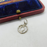 Sterling Silver Q Initial Charm Pendant Vintage c1970