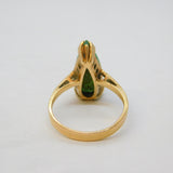 20th Century 10ct Yellow Gold & Carved Jade Set Dress Ring Vintage c1950s