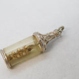 Sterling Silver Ship in a Bottle Charm Pendant Vintage c1970s