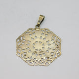 Sterling Silver Cutwork Mandala Style Large Pendant Vintage 1973 Birmingham