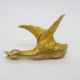 Sterling Silver Gilt Canada Goose Form Brooch Pin Antique c1930 Art Deco