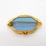 Victorian 9ct Gold Mounted Wedgwood Jasperware Cameo Brooch Antique c1840s