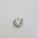 Sterling Silver Minimalist Round CZ Charm Pendant Contemporary c2000s