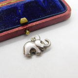 Sterling Silver Trunk Up Good Luck Elephant Charm Pendant Vintage c1970