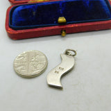 Sterling Silver and Mother of Pearl Swirl Drop Pendant Vintage c1970
