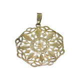 Sterling Silver Cutwork Mandala Style Large Pendant Vintage 1973 Birmingham