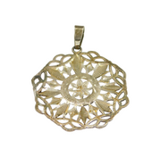 Sterling Silver Cutwork Mandala Style Large Pendant Vintage 1973 Birmingham