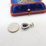 Sterling Silver Drop Gem Charm Pendant Vintage c1970