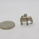 Sterling Silver Elephant Charm Pendant Vintage c1970s