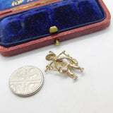 Sterling Silver Boy Carrying Pail of Water Charm Pendant Vintage c1970