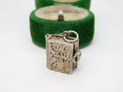 Sterling Silver Opening Holy Bible Charm Pendant Vintage c1970