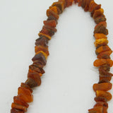 Long Rough Cut Baltic Amber Strung Necklace Vintage c1960 100cm Length