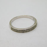 Sterling Silver Two Tier Spinel Set Half Eternity Band Ring Modern c1990 Size P