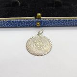 Sterling Silver St Christopher Saint of Travel Charm Pendant Vintage c1970