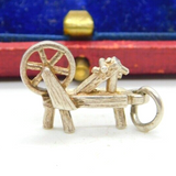 Sterling Silver Spinning Wheel Charm Pendant Vintage c1970