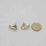 Pair of Sterling Silver Knot Form Stud Earrings Vintage c1970