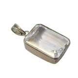 Sterling Silver & Large Crystal Set Drop Pendant Vintage c1970s