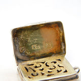 Victorian Sterling Silver Floral Vinaigrette Antique 1857 Birmingham