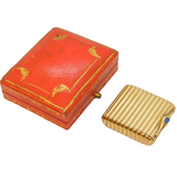 Boxed Cartier 9ct Yellow Gold Cabochon Sapphire Pill Box Antique 1942 London