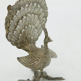 19th Century Indian Kutch Sterling Silver Peacock Place Setting Antique c1880s