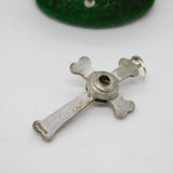 Sterling Silver Turquoise & Central Seed Pearl Cross Pendant Antique c1900