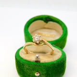 9ct Yellow Gold & 0.2ct Spinel Set Crossover Ring Vintage 1982 London