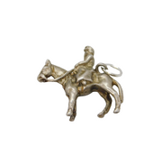 Sterling Silver Lady Horse Riding Side-Saddle Charm Pendant Vintage c1970s