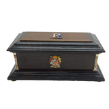 Sterling Silver & Enamel Mounted Hardwood 'Freedom of the Borough' Box Vintage