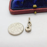 Sterling Silver Diamond Paste Drop Charm Pendant Vintage c1970