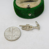 Sterling Silver Trumpet Charm Pendant Vintage c1970