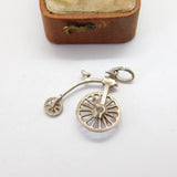 Sterling Silver Nuvo Pennyfarthing Bicycle Charm Pendant Vintage c1970
