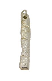 Sterling Silver Textured Stick Drop Studio Charm Pendant Vintage c2000