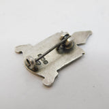 Sterling Silver & Enamel Heraldic Crest Brooch Antique 1936 Birmingham