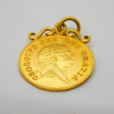 George III 22ct Gold Half Guinea Coin Pendant Antique 1804 Very Fine